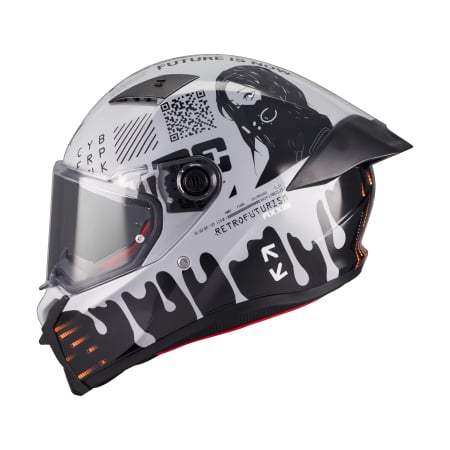 Casti Integrale - Casca integrala Axxis Fenix Cyberpunk C4 alb lucios – tip viziera: MT-V-31B – DKS429