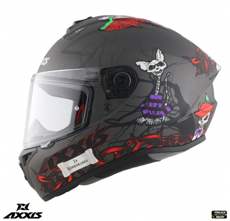 Casti Integrale Axxis - Casca integrala Axxis model Draken Horrorland titanium mat