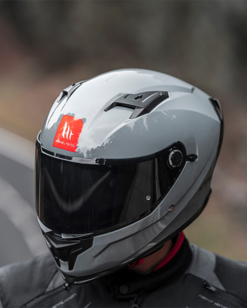 Casca integrala MT Braker SV A12 gri lucios (ochelari soare integrati) – tip viziera: MT-V-28B – DKS435 – punctaj maxim SHARP Test – 5 stele [9]