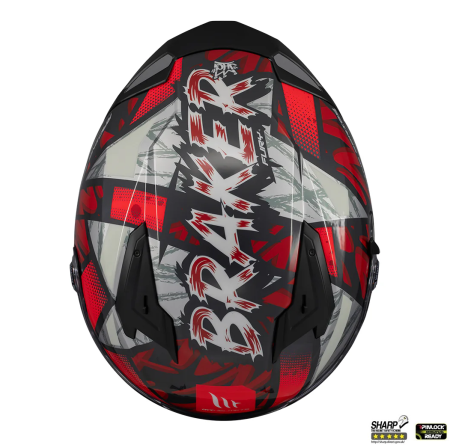 Casca integrala MT Braker SV Fury C5 rosu lucios (ochelari soare integrati) – tip viziera: MT-V-28B – DKS435 – punctaj maxim SHARP Test – 5 stele [4]