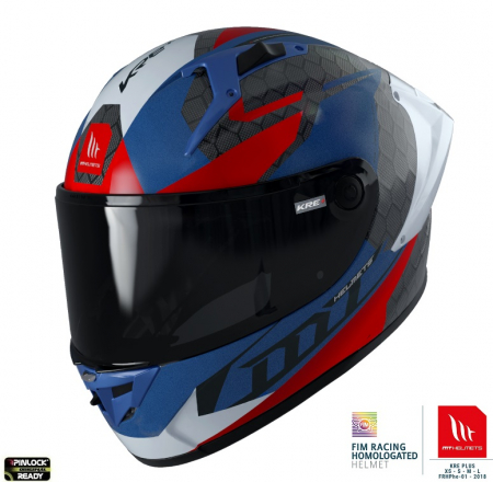 Casca integrala MT KRE+ Carbon Projectile albastru lucios – 100% carbon – FIM approved [1]