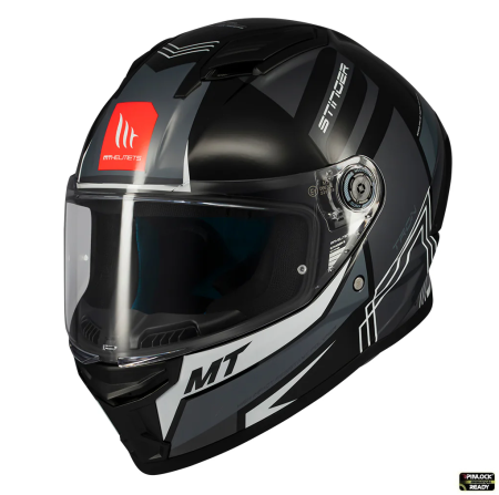 Casca integrala MT Stinger 2 Tron B12 negru/gri lucios – tip viziera: MT-V-28B [1]