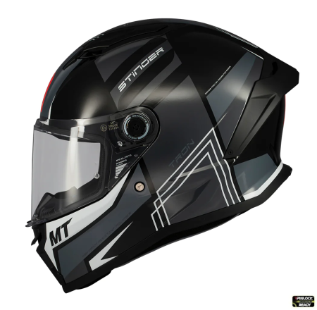 Casti Integrale Mt Helmets - Casca integrala MT Stinger 2 Tron B12 negru/gri lucios – tip viziera: MT-V-28B