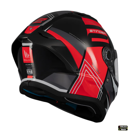 Casca integrala MT Stinger 2 Tron B15 negru/rosu lucios – tip viziera: MT-V-28B [3]