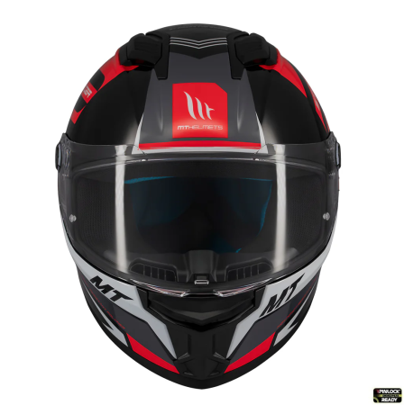Casca integrala MT Stinger 2 Tron B15 negru/rosu lucios – tip viziera: MT-V-28B [2]