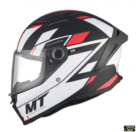 Casti Integrale Mt Helmets - Casca integrala MT Stinger 2 Zivze B5 negru/alb/rosu mat