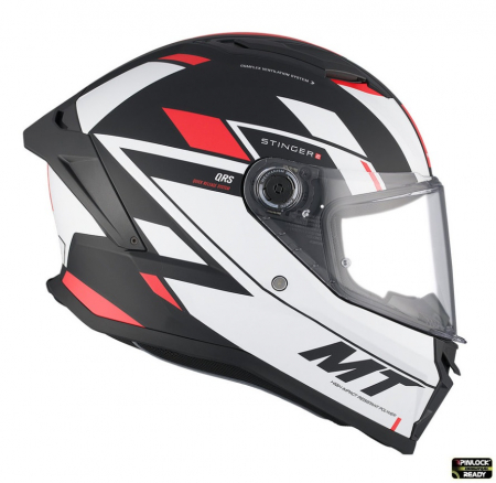 Casca integrala MT Stinger 2 Zivze B5 negru/alb/rosu mat [4]