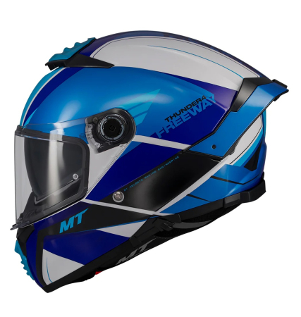 Casti Integrale - Casca integrala MT Thunder 4 SV Freeway A17 albastru lucios (ochelari soare integrati) – tip viziera: MT-V-28B