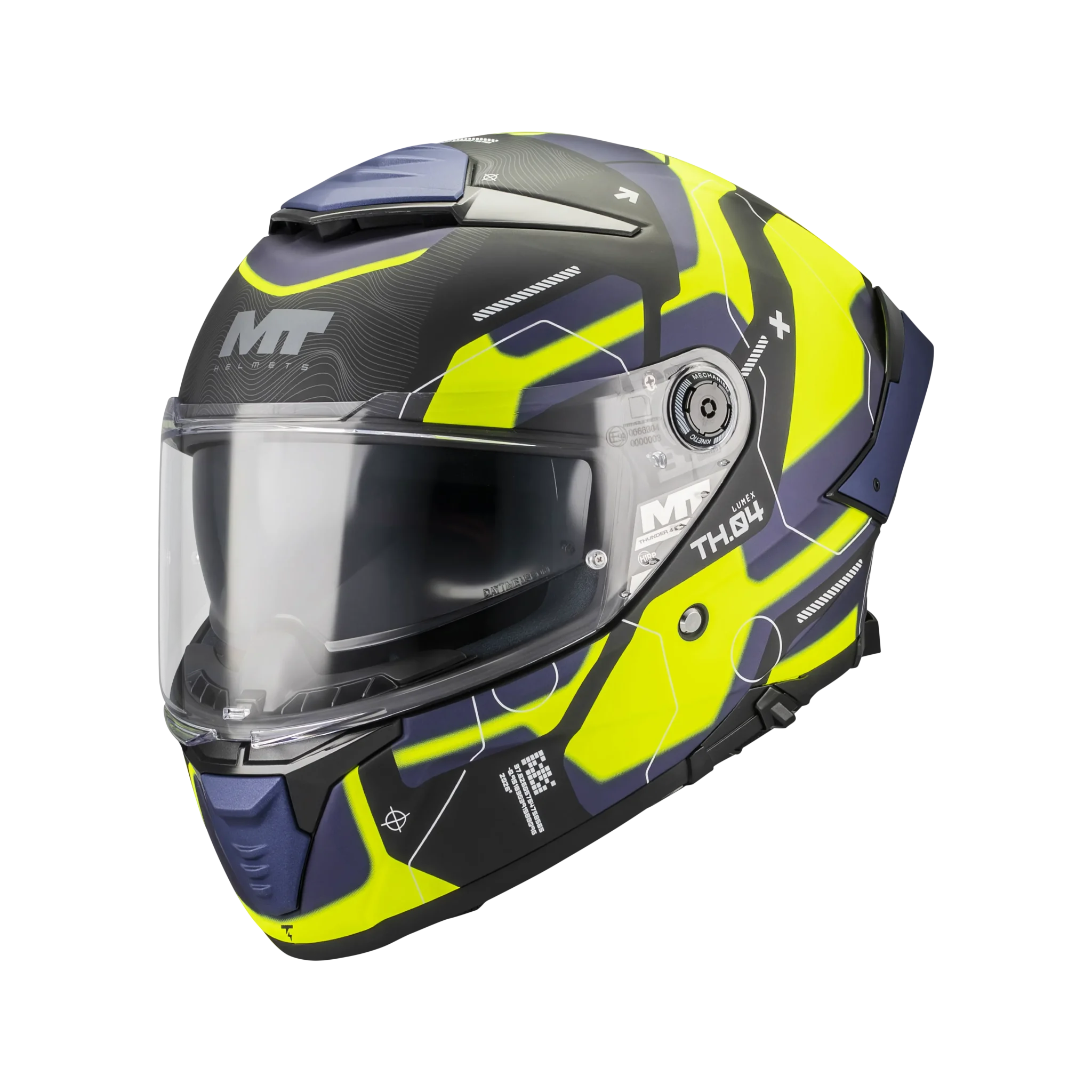 Casca integrala MT Thunder 4 SV Lumex B27 albastru/galben mat (ochelari soare integrati) [1]