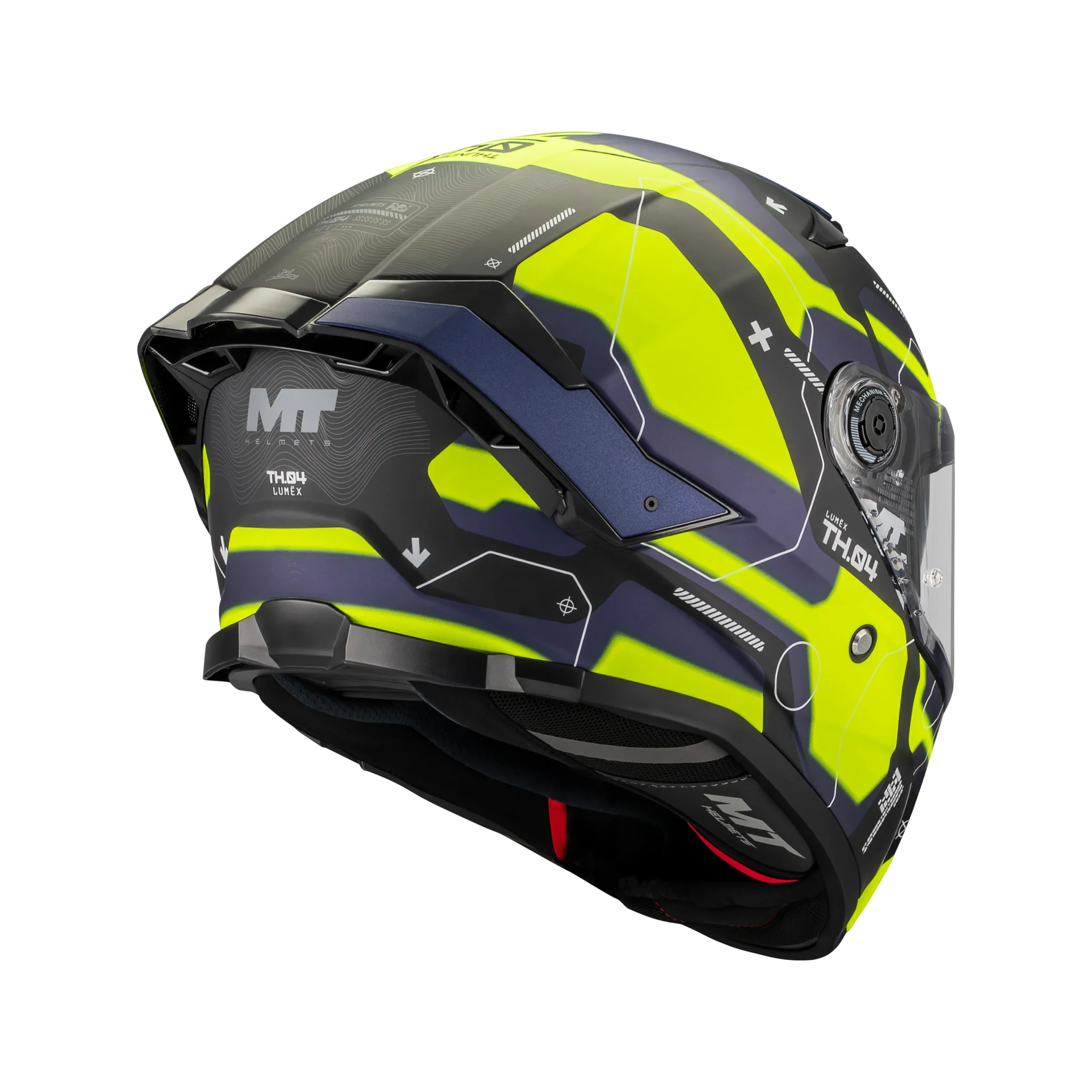 Casca integrala MT Thunder 4 SV Lumex B27 albastru/galben mat (ochelari soare integrati) [3]