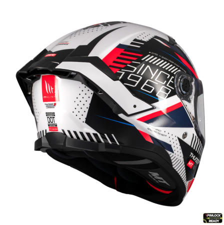 Casca integrala MT Thunder 4 SV Luminence A7 alb/rosu/albastru lucios (ochelari soare integrati) – tip viziera: MT-V-28B [2]