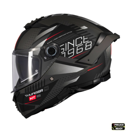 Casti Integrale Mt Helmets - Casca integrala MT Thunder 4 SV Luminence D1 negru/gri mat (ochelari soare integrati) – tip viziera: MT-V-28B