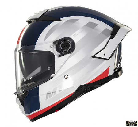 Casti Integrale Mt Helmets - Casca integrala MT Thunder 4 SV Treads alb/rosu/albastru lucios (ochelari soare integrati)