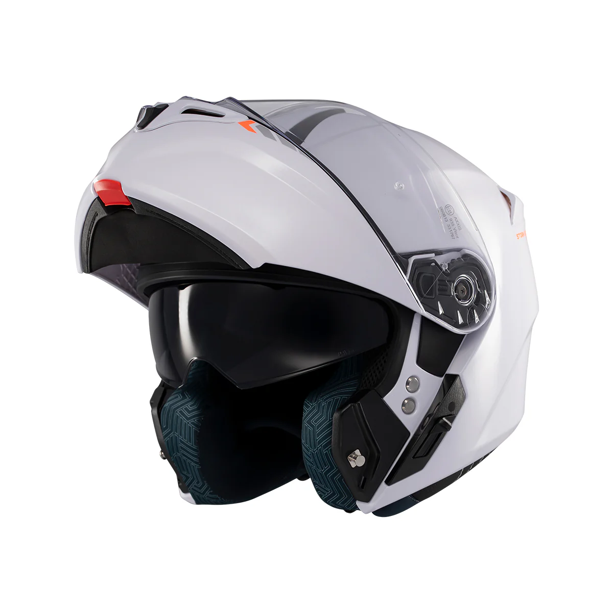 Casti Flip-up/Modulare - Casca modulabila Axxis model Storm S SV A0 alb lucios Pinlock ready – omologare noua ECE 22.06 – tip viziera: MT-V-25