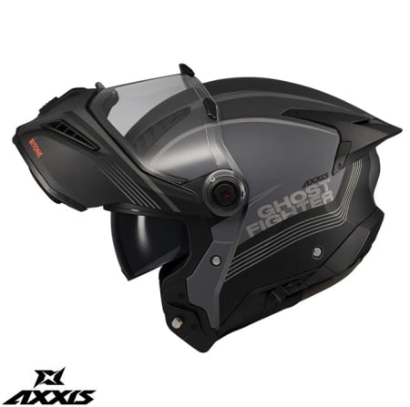 Casti Flip-up/Modulare - Casca modulabila (flip-up) Axxis GhostFighter SV Bitone C12 gri mat (ochelari soare integrati) Pinlock Ready – tip viziera: MT-V-36
