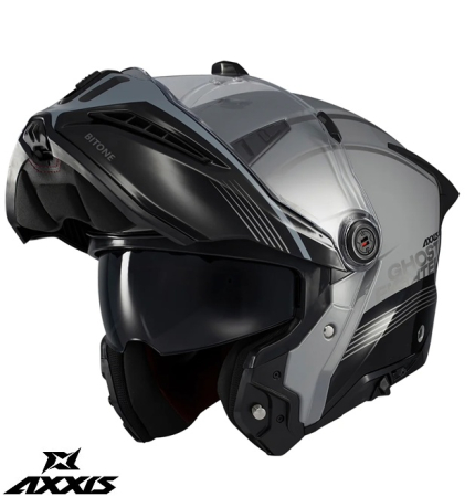 Casca modulabila (flip-up) Axxis GhostFighter SV Bitone C2 negru/gri lucios (ochelari soare integrati) Pinlock Ready – tip viziera: MT-V-36 [2]