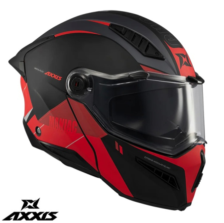 Casca modulabila (flip-up) Axxis GhostFighter SV Maniac B5 negru/rosu mat (ochelari soare integrati) Pinlock Ready – tip viziera: MT-V-36 [2]