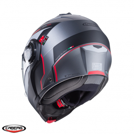 Casca modulabila (flip-up) Caberg model Duke Evo Move L2 SV gun metal (titanium)/negru/rosu mat Pinlock ready – lentila Pinlock inclusa [3]