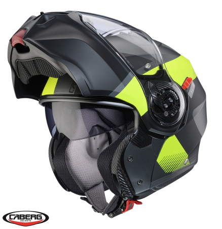 Casca modulabila (flip-up) Caberg model Duke Evo SV Indy L1 gun metal (titanium)/galben fluor/negru mat Pinlock ready – lentila Pinlock inclusa [3]
