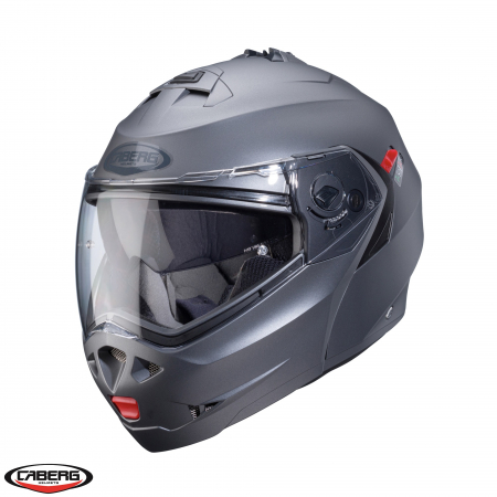 Casti Flip-up/Modulare - Casca modulabila (flip-up) Caberg model Duke X SV gun metal (titanium) mat Pinlock ready – lentila Pinlock inclusa
