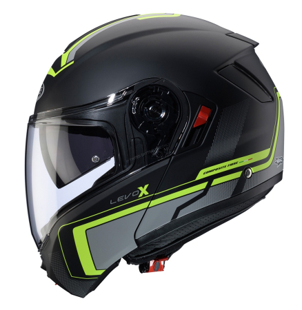 Casca modulabila (flip-up) Caberg model Levo X Elite L6 negru/gri/galben fluor mat Pinlock ready – lentila Pinlock inclusa (fibra de sticla) [2]