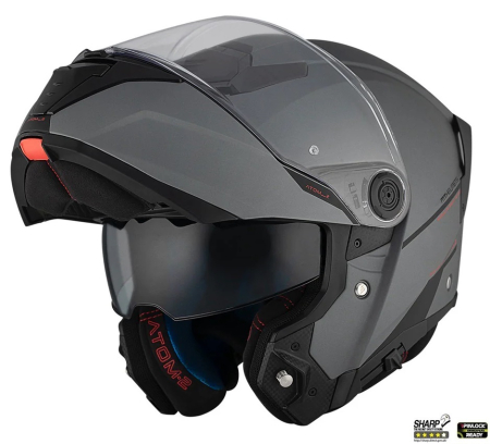 Casti Flip-up/Modulare - Casca modulabila MT Atom 2 SV A2 titanium mat (ochelari soare integrati) Pinlock Ready – tip viziera: MT-V-35