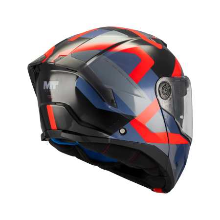 Casca modulabila MT Atom 2 SV Dexter B15 rosu/albastru lucios (ochelari soare integrati) + lentila antiaburire Pinlock 70 cadou – tip viziera: MT-V-35 [3]