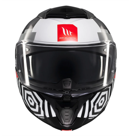 Casca modulabila MT Atom 2 SV Strange B2 negru/alb lucios (ochelari soare integrati) Pinlock Ready – tip viziera: MT-V-35 [1]