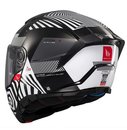 Casca modulabila MT Atom 2 SV Strange B2 negru/alb lucios (ochelari soare integrati) Pinlock Ready – tip viziera: MT-V-35 [7]