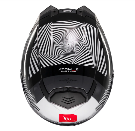 Casca modulabila MT Atom 2 SV Strange B2 negru/alb lucios (ochelari soare integrati) Pinlock Ready – tip viziera: MT-V-35 [8]