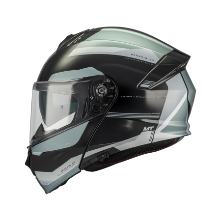 Casca modulabila MT Genesis SV Raccoon B12 verde lucios Pinlock ready – omologare noua ECE 22.06 – tip viziera: MT-V-25 [1]