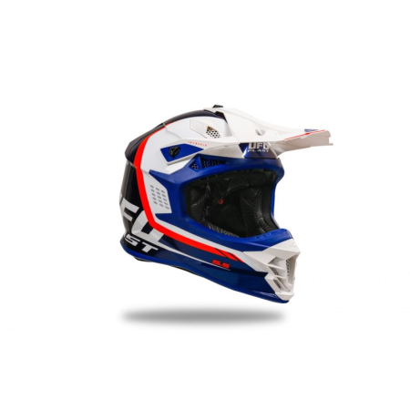 Casca motocross/enduro Ufo Plast Intrepid, albastru/alb [1]