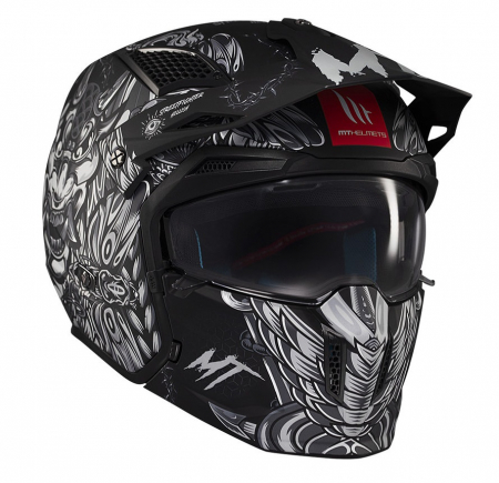 Casca MT Streetfighter  Hellish negru mat (ochelari soare integrati) – masca (protectie) barbie si cozoroc detasabile – omologare noua ECE 22.06 [2]