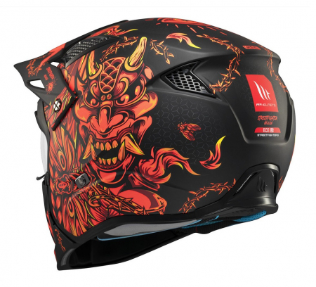 Casca MT Streetfighter Hellish rosu mat (ochelari soare integrati) – masca (protectie) barbie si cozoroc detasabile – omologare noua ECE 22.06 [5]