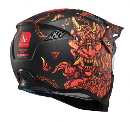 Casca MT Streetfighter Hellish rosu mat (ochelari soare integrati) – masca (protectie) barbie si cozoroc detasabile – omologare noua ECE 22.06 [4]