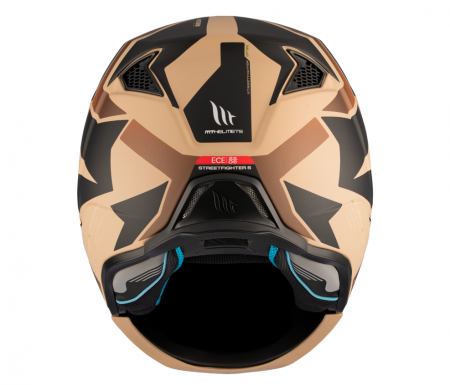 Casca MT Streetfighter maro mat (ochelari soare integrati) – masca (protectie) barbie si cozoroc detasabile – omologare noua ECE 22.06 [2]