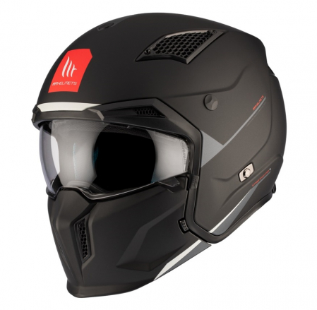 Casti Enduro/Cross/Atv - Casca MT Streetfighter negru mat (ochelari soare integrati) – masca (protectie) barbie si cozoroc detasabile – omologare noua ECE 22.06