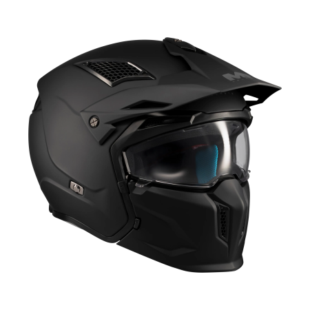 Casca MT Streetfighter SV S Pure A1 negru mat (ochelari soare integrati) – masca (protectie) barbie si cozoroc detasabile – omologare noua ECE 22.06 [2]