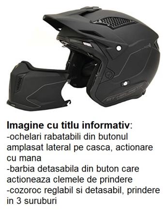 Casca MT Streetfighter SV S Pure A1 negru mat (ochelari soare integrati) – masca (protectie) barbie si cozoroc detasabile – omologare noua ECE 22.06 [8]