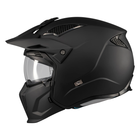 Casca MT Streetfighter SV S Pure A1 negru mat (ochelari soare integrati) – masca (protectie) barbie si cozoroc detasabile – omologare noua ECE 22.06 [7]