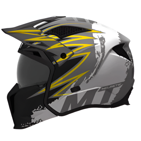 Off-Road MtHelmets - Casca MT Streetfighter SV S Tackle B2 gri mat (ochelari soare integrati) – masca (protectie) barbie si cozoroc detasabile – omologare noua ECE 22.06