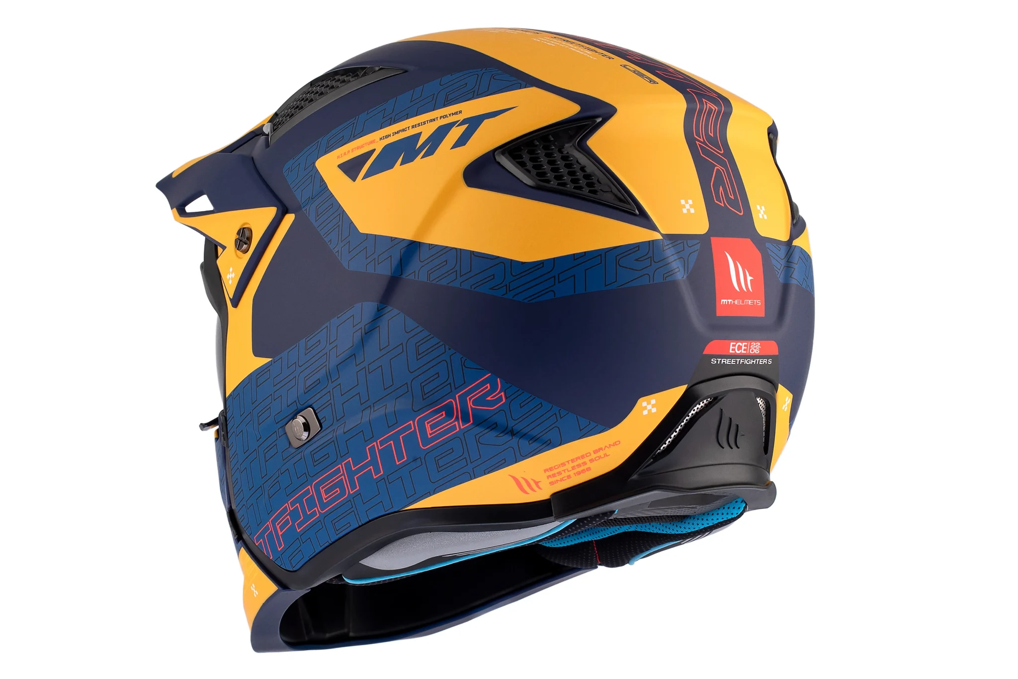 Casca MT Streetfighter SV S Totem C3 galben mat (ochelari soare integrati) – masca (protectie) barbie si cozoroc detasabile – omologare noua ECE 22.06 [3]