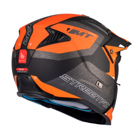 Casca MT Streetfighter Totem portocaliu mat (ochelari soare integrati) – masca (protectie) barbie si cozoroc detasabile – omologare noua ECE 22.06 [5]