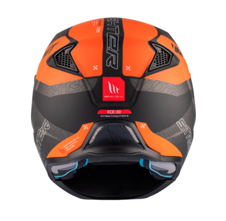 Casca MT Streetfighter Totem portocaliu mat (ochelari soare integrati) – masca (protectie) barbie si cozoroc detasabile – omologare noua ECE 22.06 [6]
