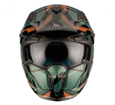 Casca MT Streetfighter verde lucios (ochelari soare integrati) – masca (protectie) barbie si cozoroc detasabile – omologare noua ECE 22.06 [2]