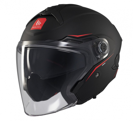 Casca open face motociclete MT Cosmo negru mat (ochelari soare integrati) [1]