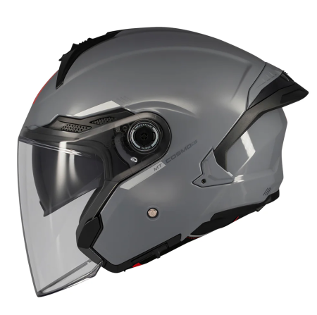Open-face MtHelmets - Casca open face motociclete MT Cosmo SV A2 gri lucios (ochelari soare integrati) – tip viziera: MT-V-37