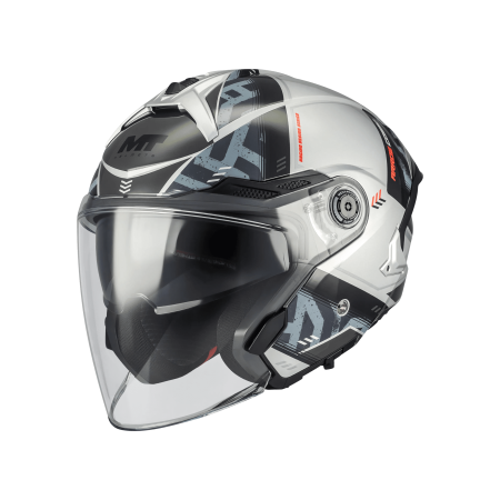 Casti Open-Face - Casca open face motociclete MT Cosmo SV Arrow C2 gri lucios (ochelari soare integrati) – tip viziera: MT-V-37
