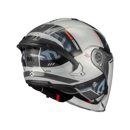 Casca open face motociclete MT Cosmo SV Arrow C2 gri lucios (ochelari soare integrati) – tip viziera: MT-V-37 [3]