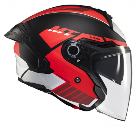 Casca open face motociclete MT Cosmo SV Cruiser rosu mat (ochelari soare integrati) [3]